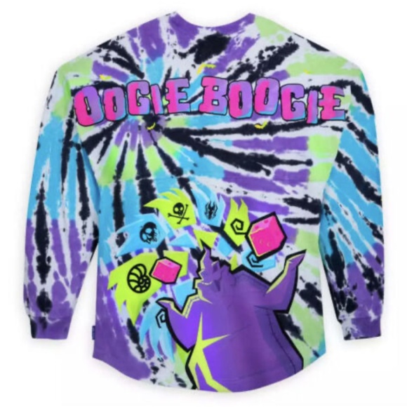Disney Parks 2022 Oogie Boogie Glow In The Dark Tie Dye Spirit Jersey - NEW - Picture 2 of 3